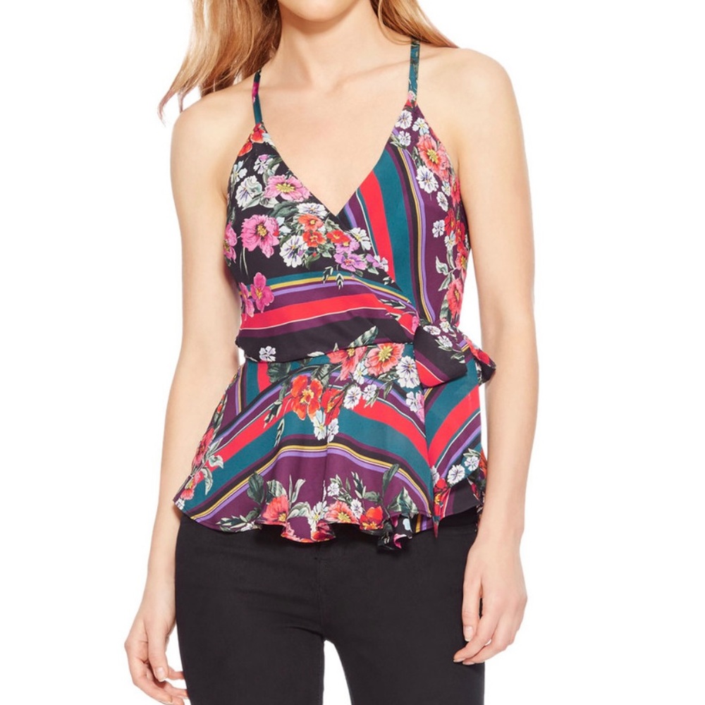 Parker Floral Sleeveless Wrap Top